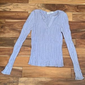 TSE Silk and Cotton Sweater - Light blue